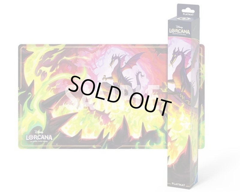 画像1: 【海外プレイマット】[LORCANA] マレフィセント ドラゴンの炎 Playmat (1)